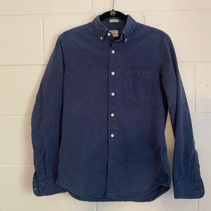 Men’s J. Crew button down, navy blue with white details